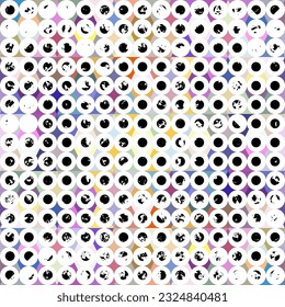 Seamless geometric polka dot grunge pattern. Vector image.