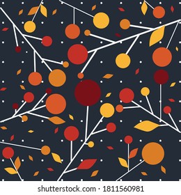 Seamless geometric polka dot pattern with autumn color