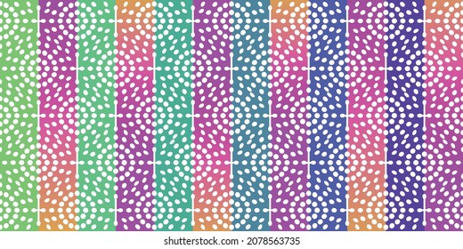 Seamless geometric polka dots pattern. Multi-colored circles. Vector wallpaper background