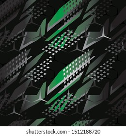 Seamless geometric racing background.Extreme gradient pattern.Print on vinyl and decal.Vector