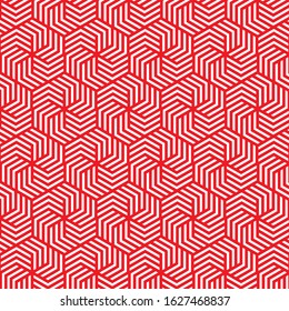 Seamless geometric red texture in op art design. vector art