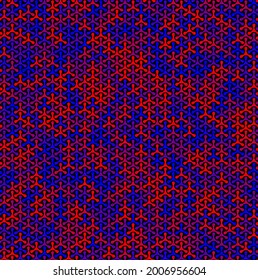 Triplex rojo geométrico sin inconvenientes sobre fondo negro. Patrón abstracto vectorial para textil o decoración