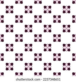 Seamless geometric repeating pattern of light pink and brown flower 