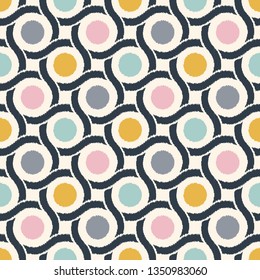 seamless geometric retro circle mesh texture wallpaper pattern