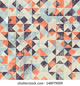 Seamless geometric retro grunge pattern background 