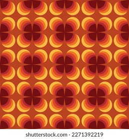 Seamless geometric retro pattern in 70s 60s trendy style. Vector illustration.
