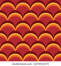 Seamless geometric retro pattern in 70s 60s trendy style. Vector illustration.