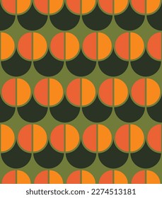 Seamless geometric retro pattern in 70s 60s trendy style. Vector illustration.