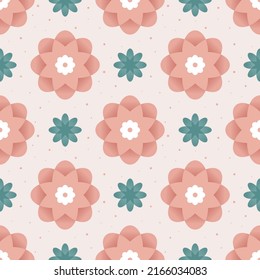Patrón retro geométrico sin foco con flores. Fondo floral.
Bueno para imprimir tejidos, textiles, papel.