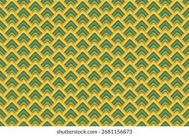 Padrão Retrô Geométrico Contínuo. Design de fundo de telha quadrada verde e amarelo. Vetor EPS