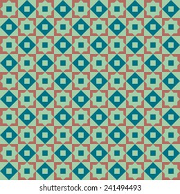 Seamless geometric retro pattern.  Traditional tile ornament.  Vector illustration.