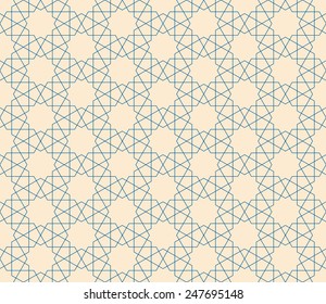 Seamless geometric retro pattern.  Traditional tile ornament.  Vector illustration.