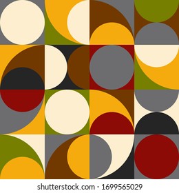 Seamless geometric retro wallpaper. 
Simple old shapes in color.