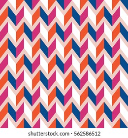 Seamless Geometric Rhombic Pattern in Color Trends 2017. Vector Geometric Seamless Texture with Zigzags. For Gift Wrap, Tissue Paper, Textile, Book and Web Design. Rhombic Background Seamless Texture.
