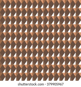Seamless geometric rhombic pattern. Convex shine texture with glitters, sparkles on rhombs. Brown, beige colored background. Vector