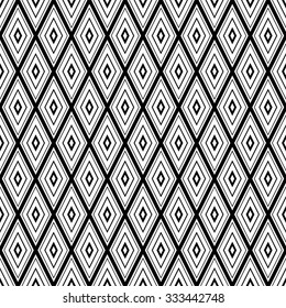 seamless geometric rhombus background with monochrome, vector illustration
