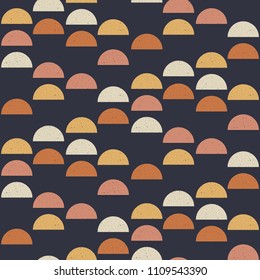 Seamless geometric semi circle pattern. Abstract wallpaper. Vector background.