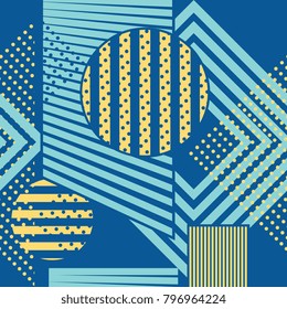 Seamless geometric shape memphis color.