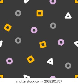 Nahtlose geometrische Formen abstraktes modernes Muster. Cool Hintergrund mit Quadrat, Kreis, Dreieck. Memphis-Stilvorlage. Vektorgrafik-Trend-Illustration