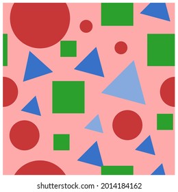 seamless geometric shapes.green, blue and red.vector illustration.