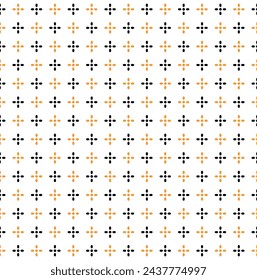 Seamless Geometric Shining Star Pattern, Shiny Star Orange And Black On White Background, Halloween Theme