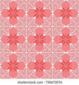 Seamless geometric snowflake pattern. Christmas pattern design