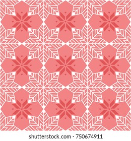 Seamless geometric snowflake pattern. Christmas pattern design