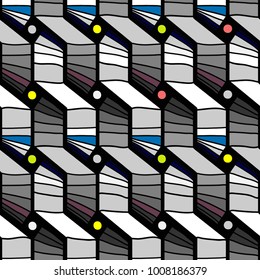 Seamless geometric spiral pattern. Abstract doodle background. Design for textile.