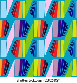 Seamless geometric spiral pattern. Abstract background. Rainbow colors.