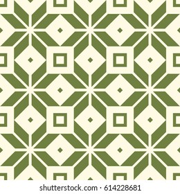 Seamless geometric square pattern with green lines and repeatable squares as boxes on the white background vector illustration