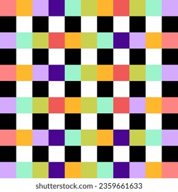 seamless geometric square pattern vintage colors 90s seamless pattern in fun background