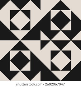 Seamless geometric square triangle pattern for backgrounds, fabric design, home decor.