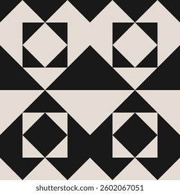 Seamless geometric square triangle pattern for backgrounds, fabric design, home decor.