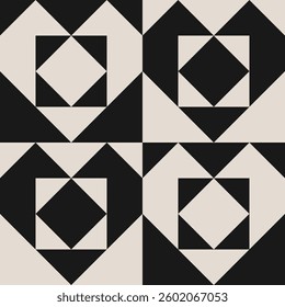 Seamless geometric square triangle pattern for backgrounds, fabric design, home decor.