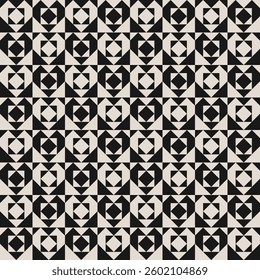 Seamless geometric square triangle pattern for backgrounds, fabric design, home decor.