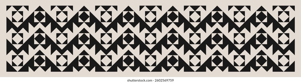 Seamless geometric square triangle pattern for banners, backgrounds, fabric design, home decor.


