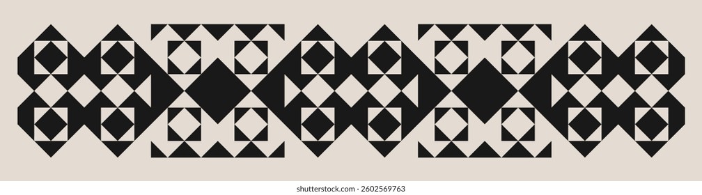 Seamless geometric square triangle pattern for banners, backgrounds, fabric design, home decor.

