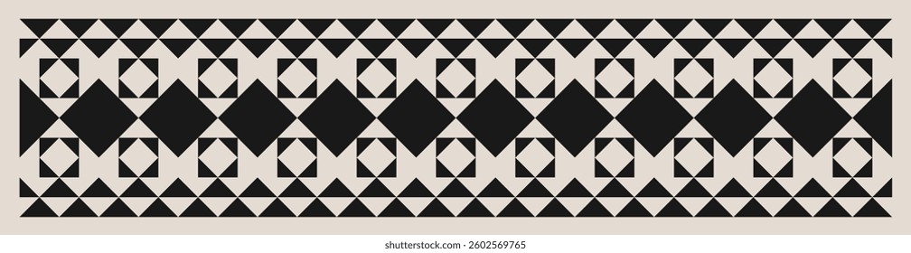 Seamless geometric square triangle pattern for banners, backgrounds, fabric design, home decor.

