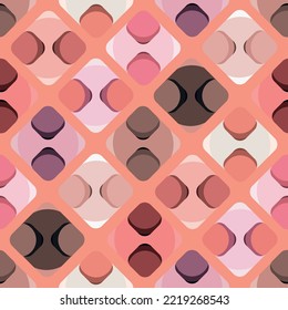 Seamless geometric squares pattern design. peach pink color. geometric vector illustration