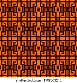 cuadrados geométricos sin fisuras, textura de píxeles, patrón vectorial en colores marrones cálidos