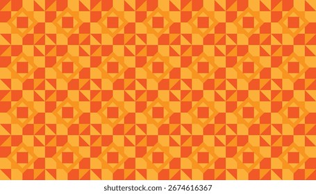 Patrón geométrico inconsútil de la ilusión de la estrella y del círculo en tonos naranjas y amarillos