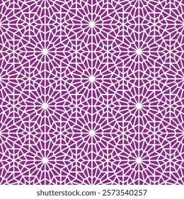 Seamless geometric star pattern with intricate design for elegant backgrounds, decorations, and creative projects