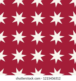 Seamless geometric star vector pattern. Retro design backdrop texture.