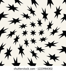 Seamless geometric star vector pattern. Retro design backdrop dynamic texture.