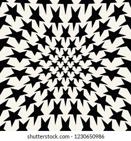 Seamless geometric star vector pattern. Retro design backdrop dynamic texture.