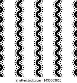 Seamless geometric stripe pattern in black and white. 