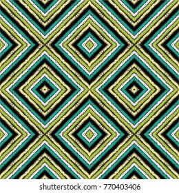 Seamless geometric stripes pattern with diamonds. Tribal ethnic vector texture. African drawing markers. Figure tribal embroidery. Indian, Mexican, folk pattern.