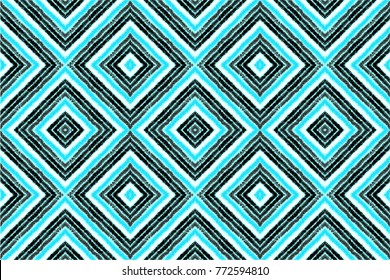 Seamless geometric stripes pattern with diamonds. Tribal ethnic vector texture. African drawing markers. Figure tribal embroidery. Indian, Mexican, folk pattern.