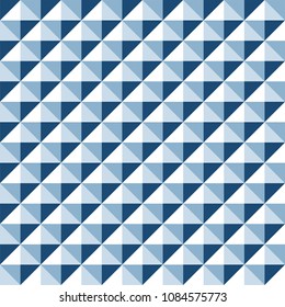 Seamless geometric stud pattern background in tones of blue