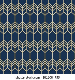 Seamless geometric stylish texture. Classic Art Deco seamless pattern. Abstract retro vector texture. Vintage Islamic wallpaper. Lattice graphic design. Vector modern tile pattern.